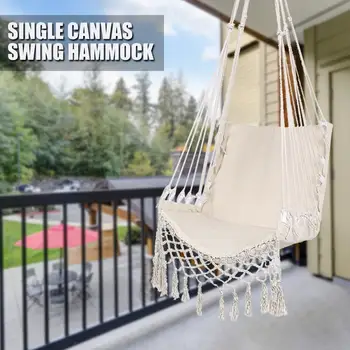 

Nordic Style Round Hammock Outdoor Indoor Dormitory Bedroom Hanging Chair for Child Adult Swinging Single Safety Hammock