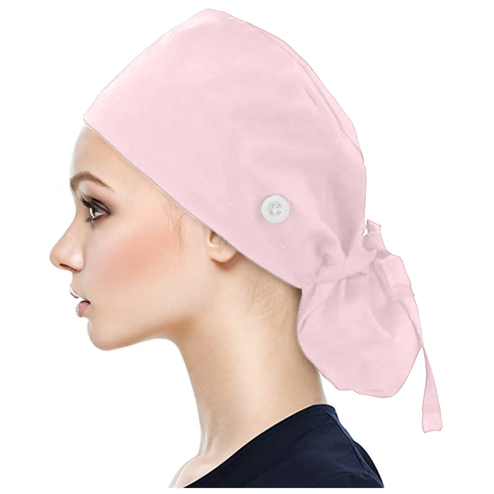 best beanie brands Working Scrub Cap with Button Sweatband Solid Nursing Hat Adjustable Tie Back Elastic Bouffant Hat Head Scarf gorros quirurgicos winter toque Skullies & Beanies