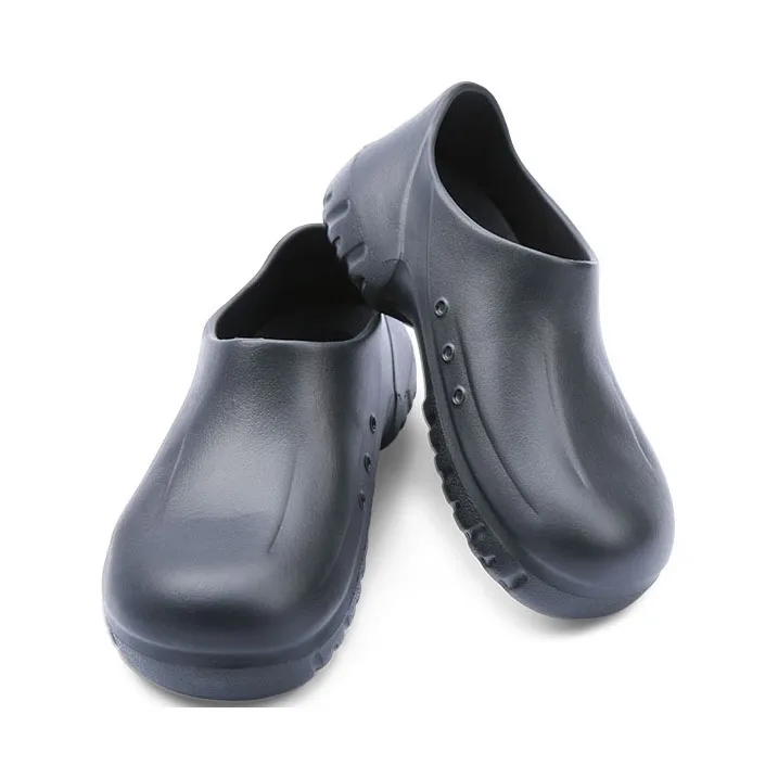 Man Chef Shoes Kitchen Cook Shoes Black Clogs Working Hospital Shoes Super Anti-skidding Oil proof Waterproof Sandals Flat