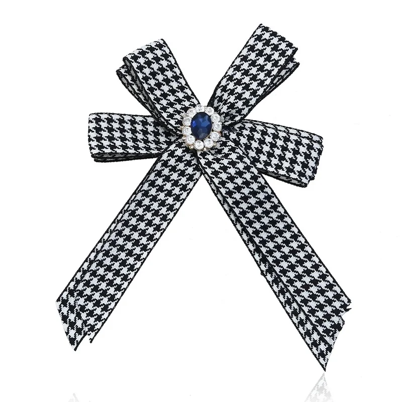 

Korean High-end College Style Zircon Brooch Houndstooth Oversized Flower Bow Tie Pin Women's Jewelry Fashion Jewelry