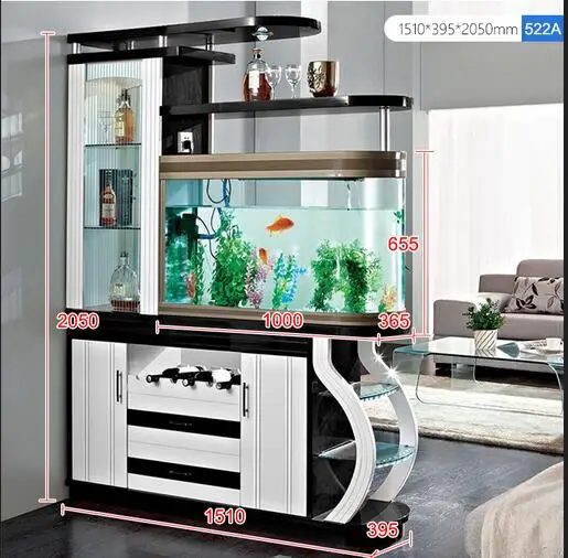 Entrance living room porch cabinet with fish tank wine cabinet screen partition room double-sided shoe