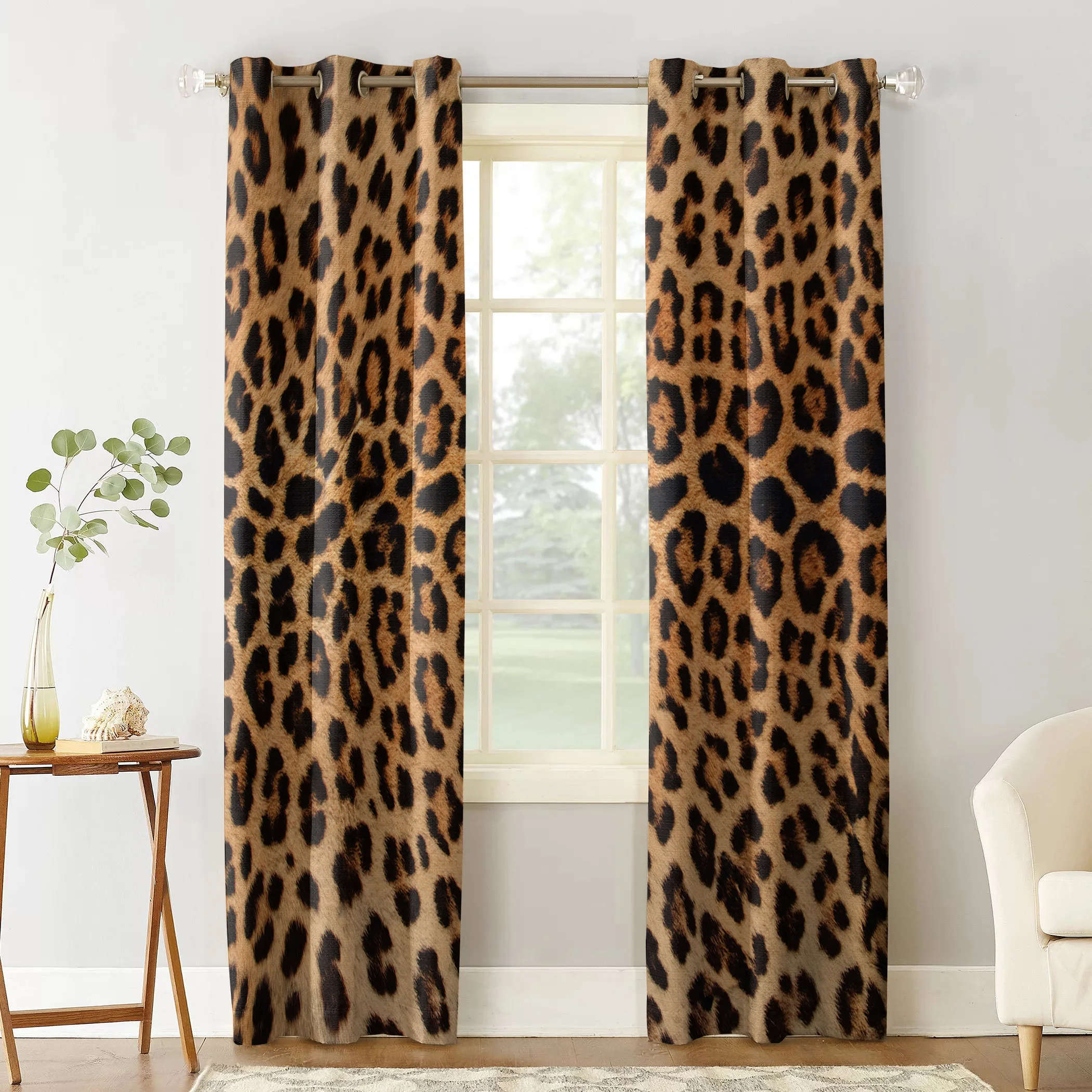 Leopard Print Curtains for Windows Drapes Blinds Modern Custom Printing Curtain For Living Room Bedroom Home Decor 2