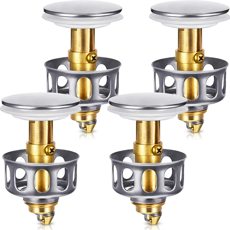 

1/4/6 Pieces Universal Pop-up Drain Filter Wash Basin Bounce Filter Basin Drain Stopper for Bathroom Kitchen Sink Drain Plug