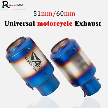 

51mm 60mm For kawasaki Z1000 R1 MT10 S1000RR CB400 FZ400 Z750 R1 R3 R6 universal motorcycle exhaust motor muffler with DB killer