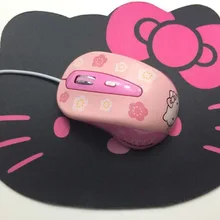 Мультяшная кошечка проводная мышь компьютерная USB оптическая мышь+ Забавный Коврик для компьютерной мыши для компьютера ноутбука