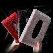 Роскошный чехол для салфеток с кристаллами для автомобиля, Шикарный чехол для полотенец, бумажный чехол, держатель для дома, офиса, автомобиля, женский подарок