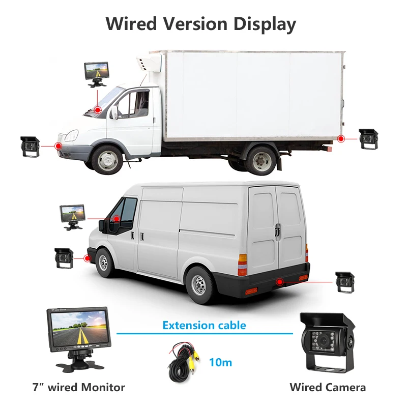 Проводной автомобильный монитор JMCQ 7 &quotTFT LCD HD дисплей проводная камера заднего