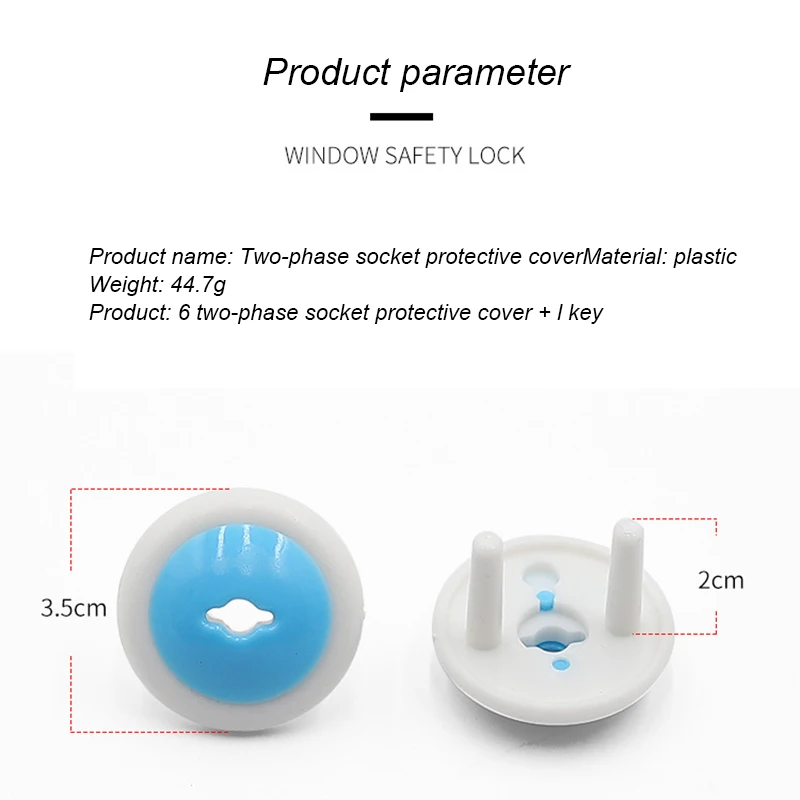 7pcs/set Socket Protector Baby Electrical Safety EU Power Outlet Protector Cover Anti-electric Shock Plugs Safety Guard Locks