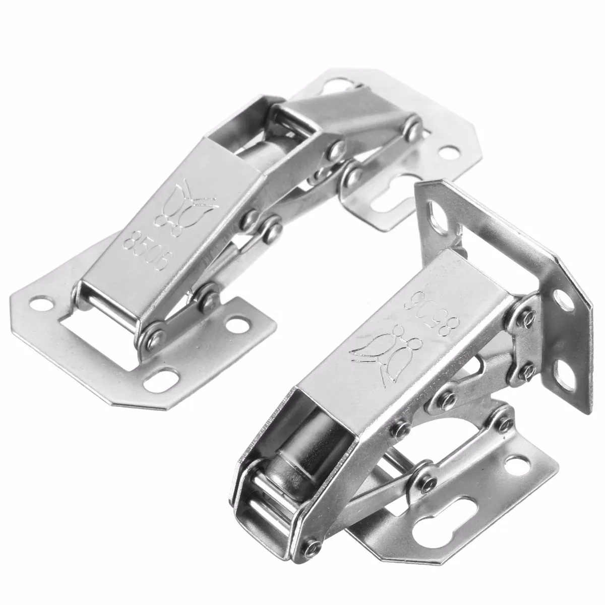 4Pcs 90 Degree Easy Mount Concealed Cabinet Cupboard Sprung Door Frogs Hinges for Kitchen Bathroom