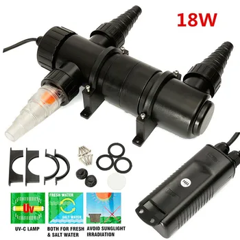 

18W Aquarium UV Lamp UV Sterilizer Lights Fish Tank Submersible Ultraviolet Disinfection Water Treatment Purifier Filter