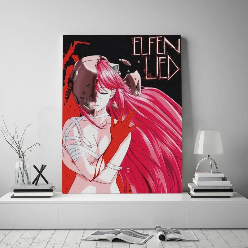 Elfen-Lied-anime-poster-Wooden-Frame-Canvas-Painting-wall-Art-decor-Living-room-Bedroom-Study-Home
