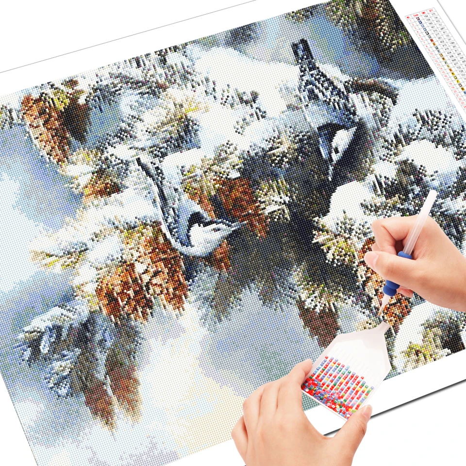 EverShine DIY Diamond Painting Full Square Diamond Mosaic Cedar Picture Of Rhinestones Diamond Embroidery Bird Winter Scenery