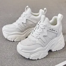 

Increasing Height Fashion Sneaker Women's Cow Leather Round Toe Platform Wedge Ankle Boots Chunky Thick Sole Casual Travel Party