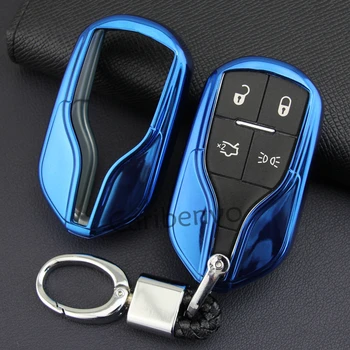 

Aurora Blue Good Quality Durable Car Key Case Holder Cover For Maserati Ghibli Levante Quattroporte Accessories