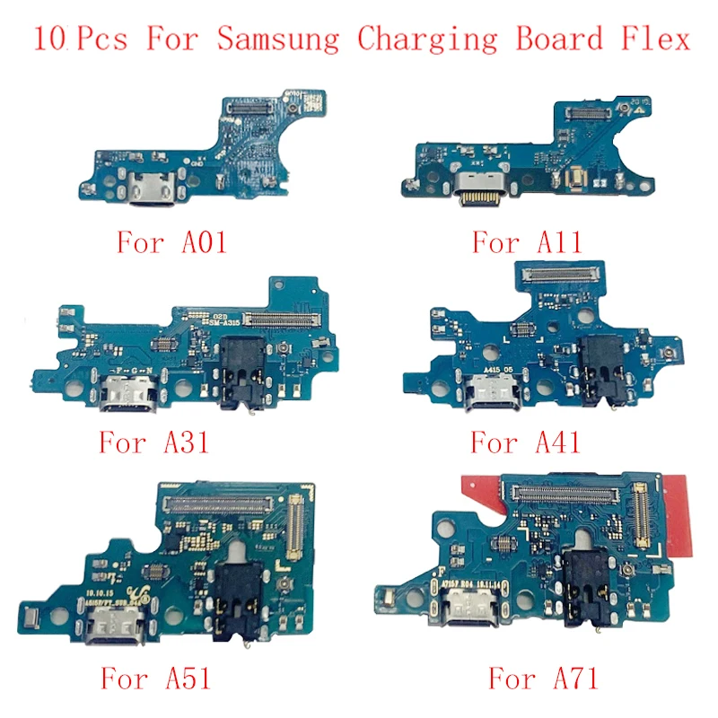 

10 Pcs/lot USB Charging Dock Port Connector Flex Cable For Samsung A01 A11 A31 A315 A41 A415F A51 A515F A71 A715F USB Board