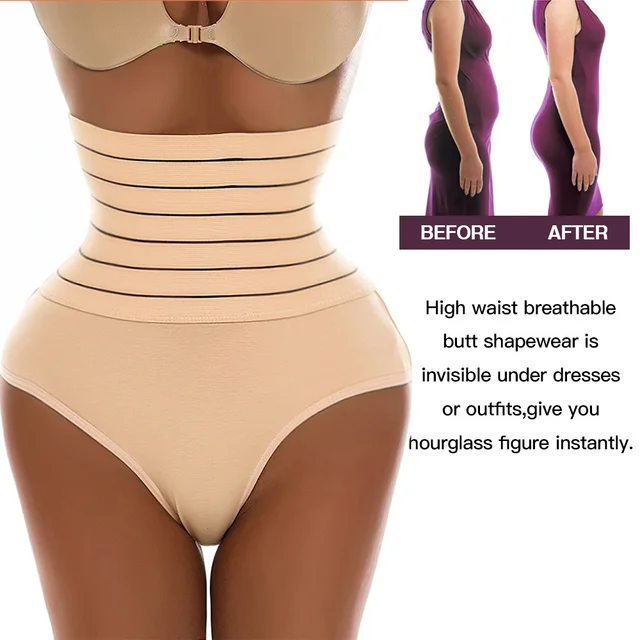 Nebility Women Waist Trainer Shapewear Thong Bodysuit Seamless Tummy  Control Pan