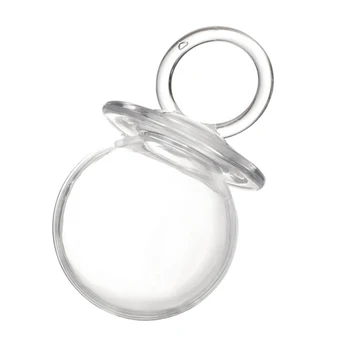 

12Pcs Transparent Bride Groom Wedding Favor Candy Box Clear Pacifier Candy Box Baby Shower Candy Box Party Supplies