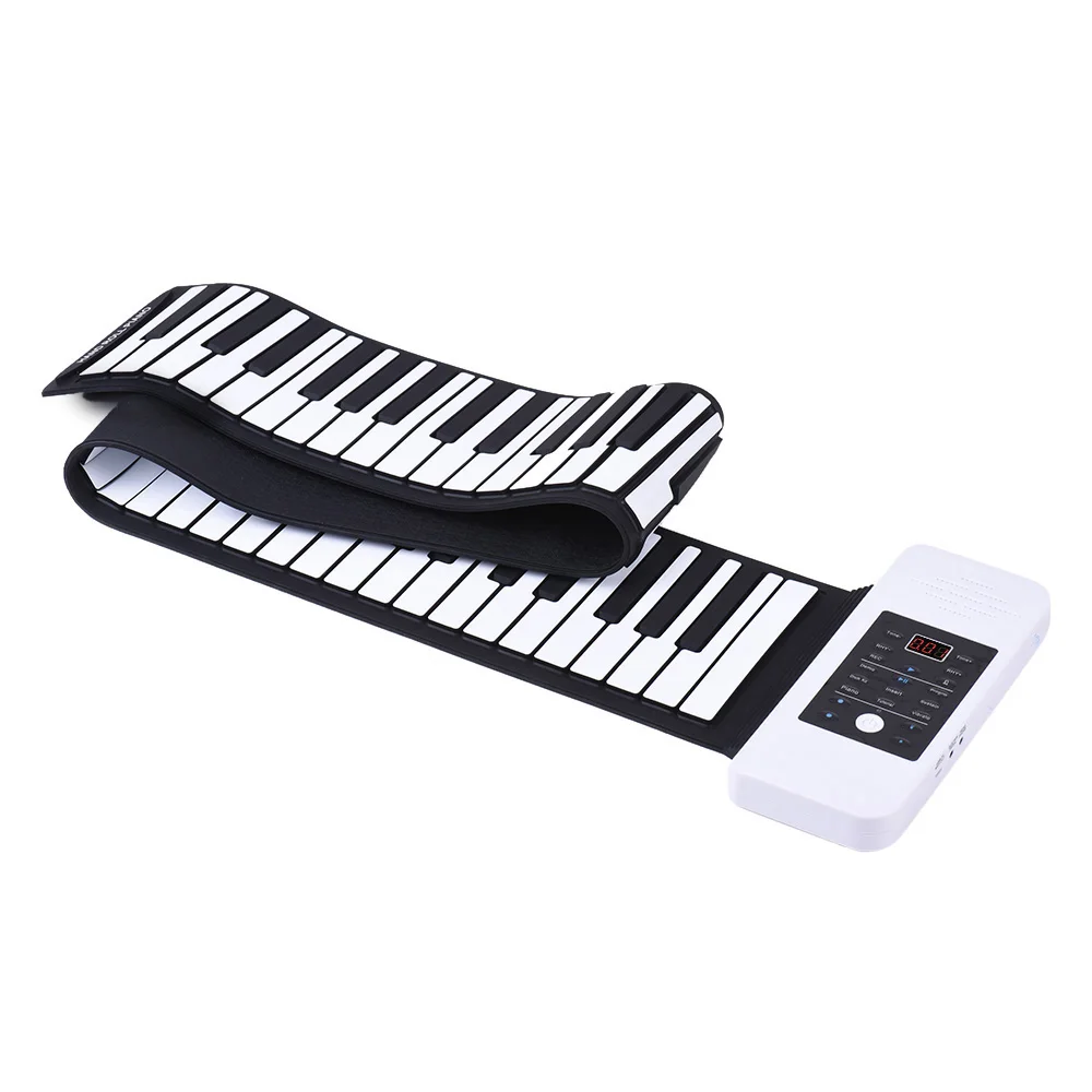 

Portable Silicon 88 Keys Hand Roll Up Piano Electronic USB Keyboard Built-in Li-ion Battery and Loud Speaker with One Pedal