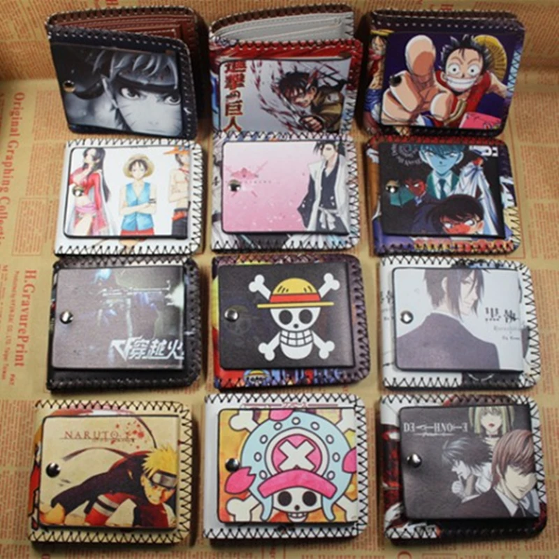 Cartera de One Piece/Attack on jóvenes, carteles de monedero corto|Carteras| AliExpress