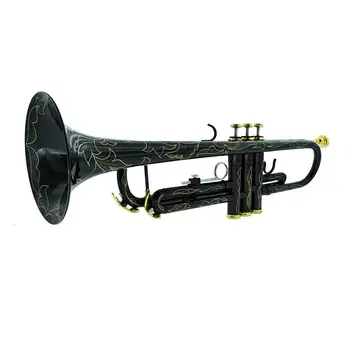 

B Trumpet Black Nickel Gold Plated Yellow Brass Instruments Bb Trumpete Popular Musical Instruments