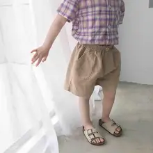 Летние Детские однотонные шорты с принтом для мальчиков и девочек, брюки детские хлопковые шорты в стиле кэжуал, От 3 до 8 лет, новинка, Hvlv