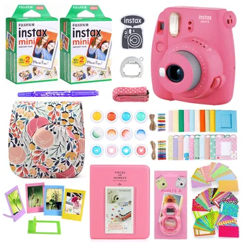 

Fujifilm Instax Mini 9 Instant Photo Printing Camera With 40 Sheets Mini Film Paper Camera Shoulder Strap Bag Accessories Bundle