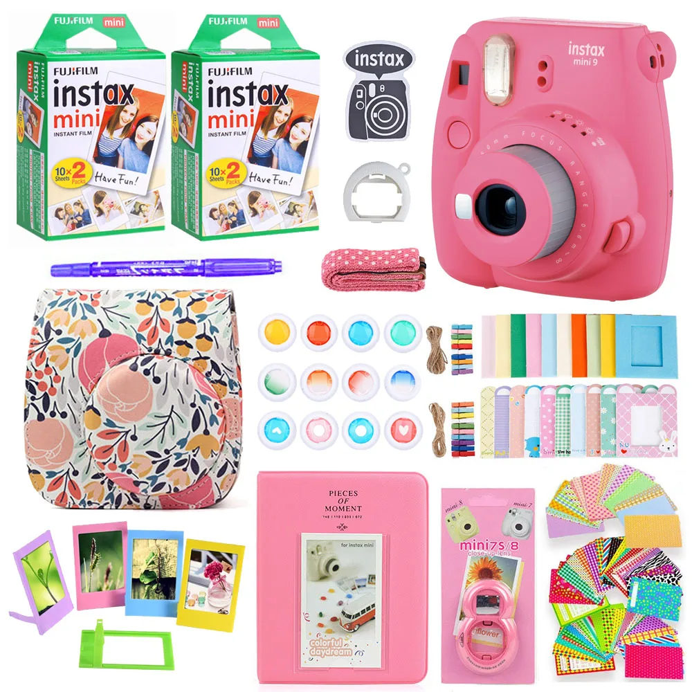 Fujifilm Instax Mini 9 Instant Photo Printing Camera With 40 Sheets Mini Film Paper Camera Shoulder