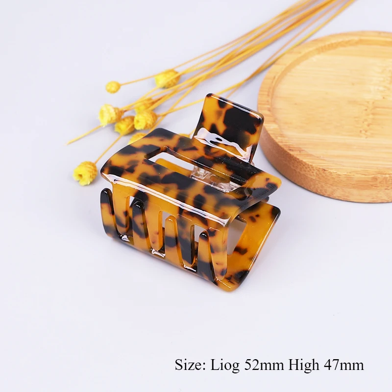 butterfly hair clips Agustina 2022new Geometric Acetate Hair Claws Large Square Hair Crabs Clip Leopard Grain Hair Clamps For Women Hair Accessories small hair clips