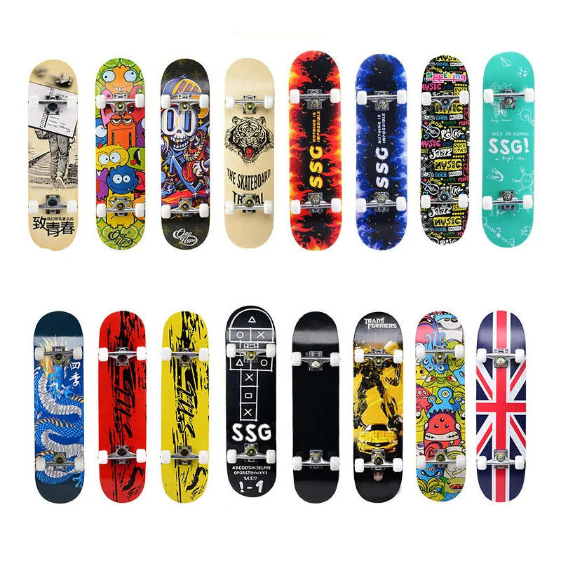 Adult & Kids Skate board Maple Wood Deck Longboard High Speed Drift Skate Warped Skateboard Bearing150kg