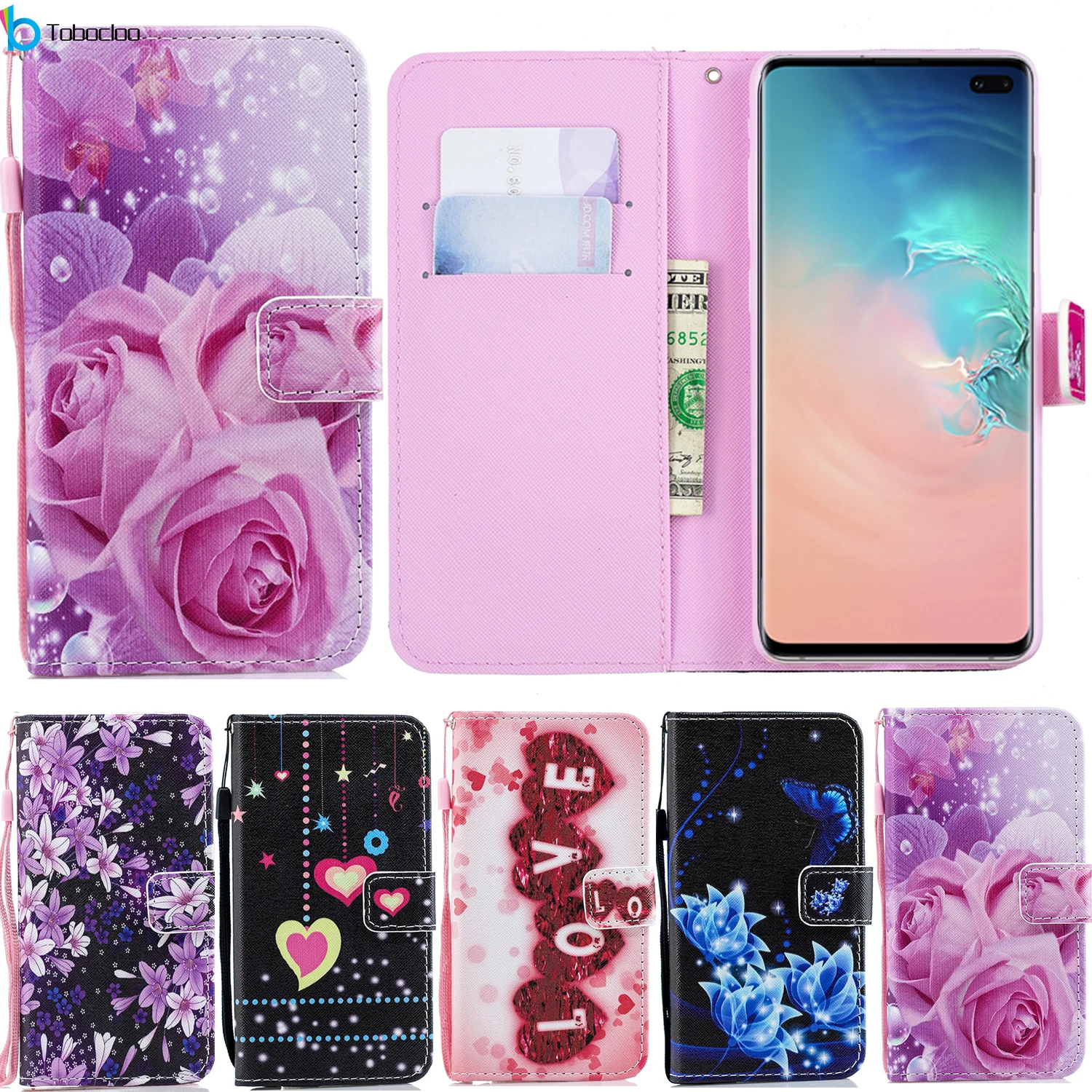 Чехол-бумажник из искусственной кожи для samsung Galaxy S10 S10e S10 Plus A6 A8 J4 J6 J8 J2 CORE NOTE 9 откидная подставка Мягкий силиконовый чехол