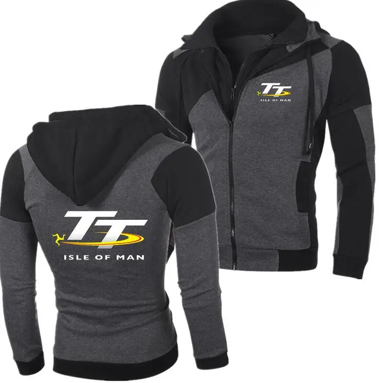 Бренд Isle of Man TT Толстовка с принтом флисовая Мужская толстовка на молнии Suzuki повседневные мужские толстовки с капюшоном топы - Цвет: Темно-серый