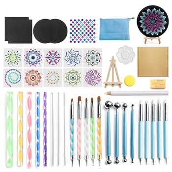 

Mandala Dotting Tools Set for Painting Rocks Pottery Portable Multifunction Embossing Dot Kit Dotting Tool Set 52Pcs