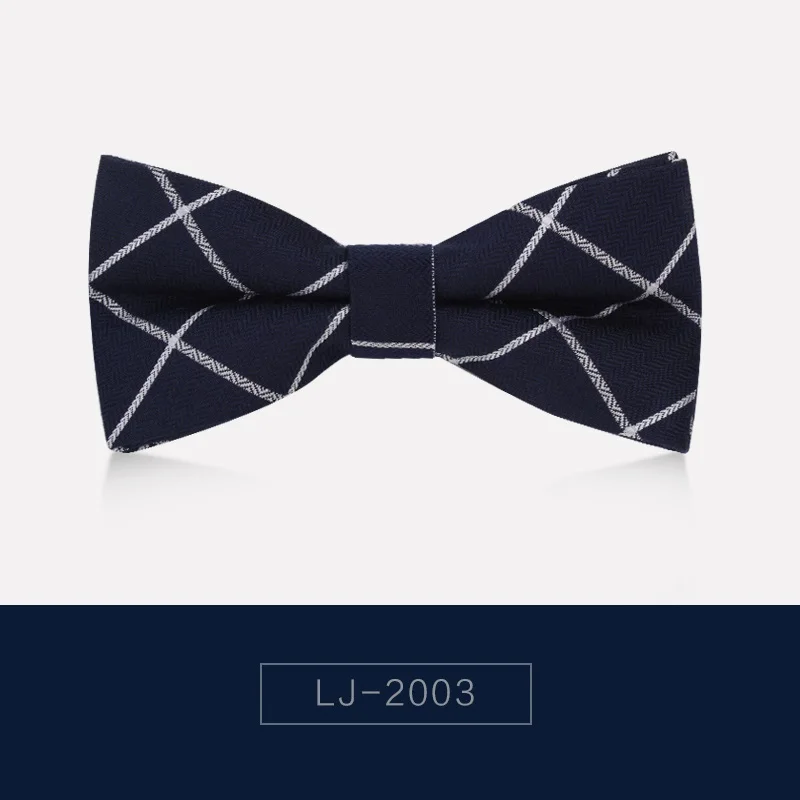 LJ-2003 Новинка, брендовые Модные мужские галстуки-бабочки, двойной тканевый клетчатый цветочный хлопчатобумажный галстук-бабочка, банкетные, вечерние, свадебные галстуки-бабочки с подарочной коробкой - Цвет: LJ-2003