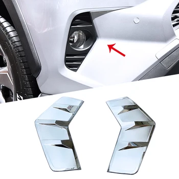 

Fit For Toyota Rav4 2019 2020 ABS Chrome Front Fog Light Lamp Cover Eyebrow Eyelid Garnish Streamers Outer Foglight Trim