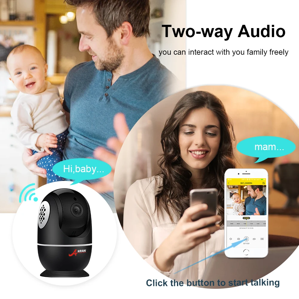 Anran 1080 P Wi Fi Камера домашнее видео Камеры Скрытого видеонаблюдения CCTV Ночное
