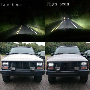 

Car LED Lights Square 6000K-6500K White For Chevrolet Jeep Cherokee XJ