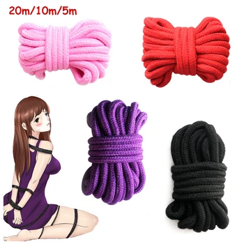 20 m/10 m/5 m  Soft Cotton Rope For Female Couple Sex Product Slaves BDSM Bondage Adult Games Binding Rope Role-Playing Sex Toys 1