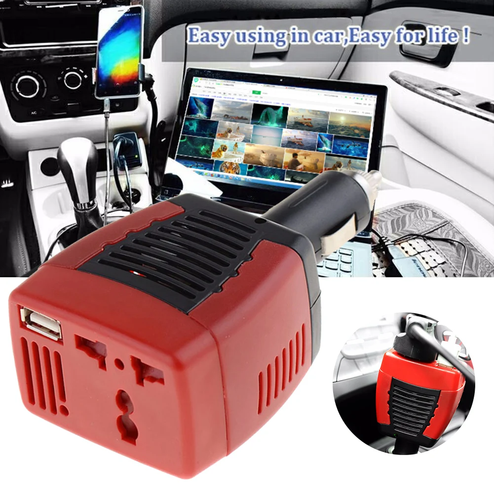 Car Power Inverter USB 2.1A 150W DC 12V AC 220V Converter Adapter