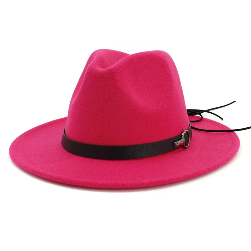 Модные шляпы с широкими полями из шерстяного войлока, джазовая фетровая шляпа, Дамская мягкая шляпа из Трилби, 14 цветов, регулируемая теплая удобная шапка, 1 шт