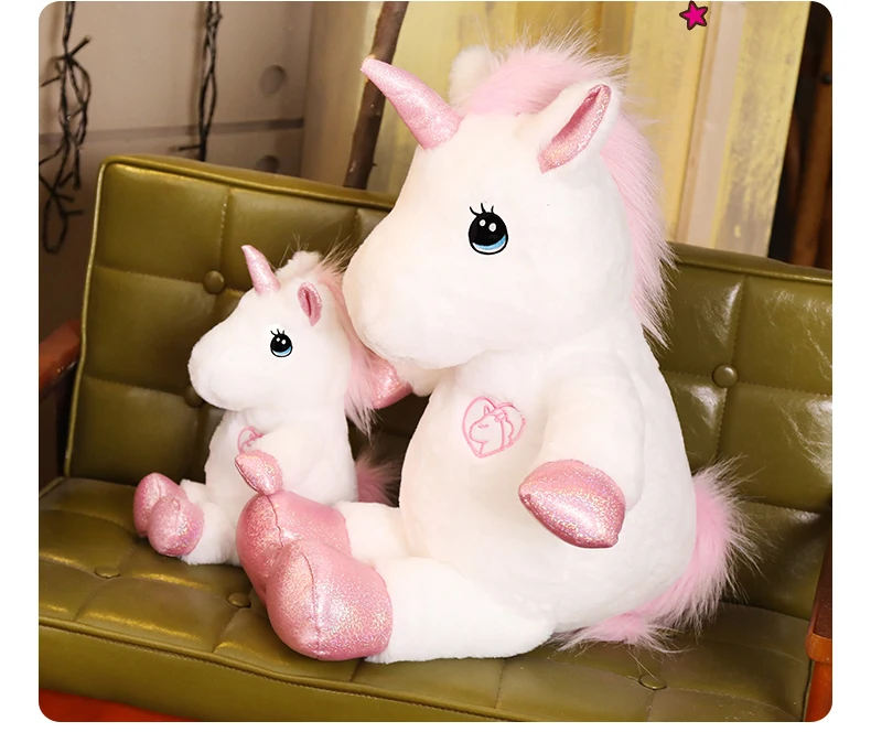 35-80 см милая плюшевая игрушка Единорог Мягкие плюшевые игрушечные единороги для детей креативный подарок на день рождения для влюбленных девочек