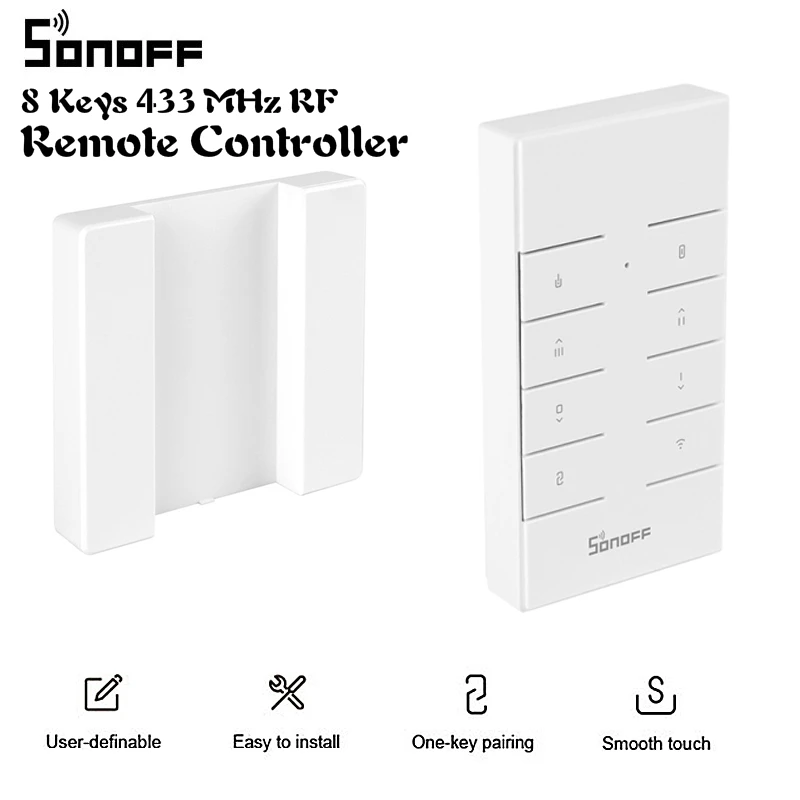 

SONOFF 433 MHz RF 8 Keys Multipurpose Custom Remote Controller Smart Home with SONOFF RF/Slampher/4CH Pro/TX Series/RF Bridge