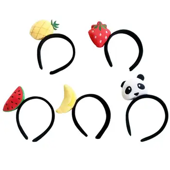 

5pcs Fruits Watermelon Strawberry Pineapple Banana Headdress Adorable Panda Hair Hoop Hair Accessory