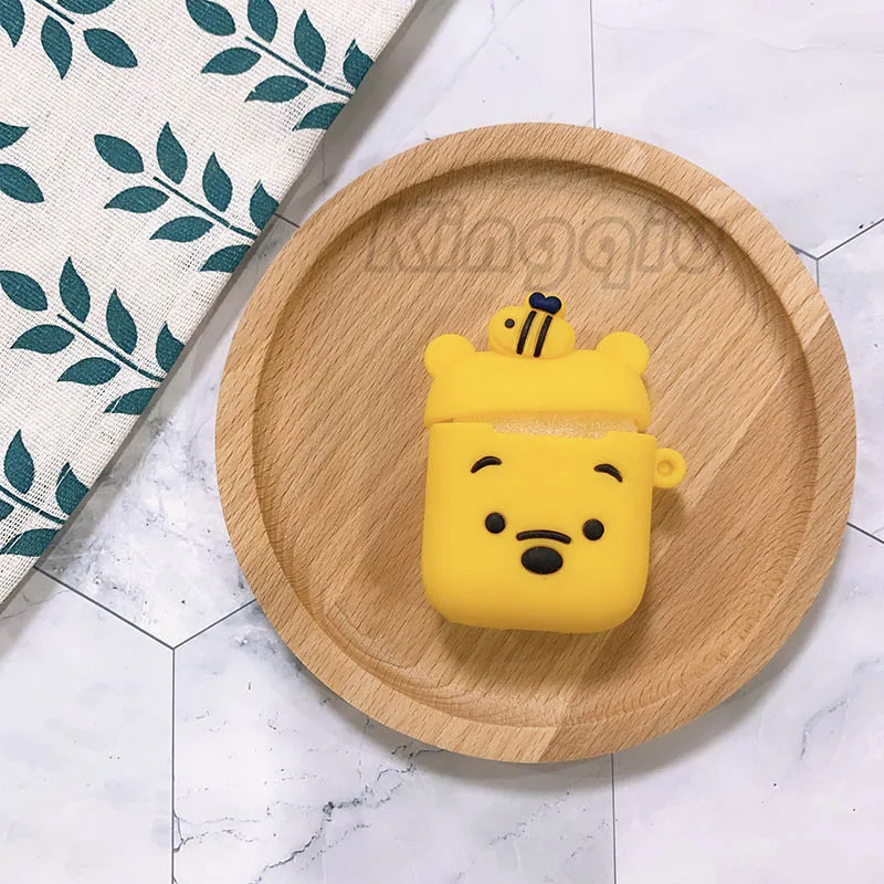 Ybear Милый мультяшный беспроводной Bluetooth чехол для Apple гарнитура для Airpods силиконовый чехол для наушников s для Airpods 2 защитный мягкий чехол - Цвет: Ybear