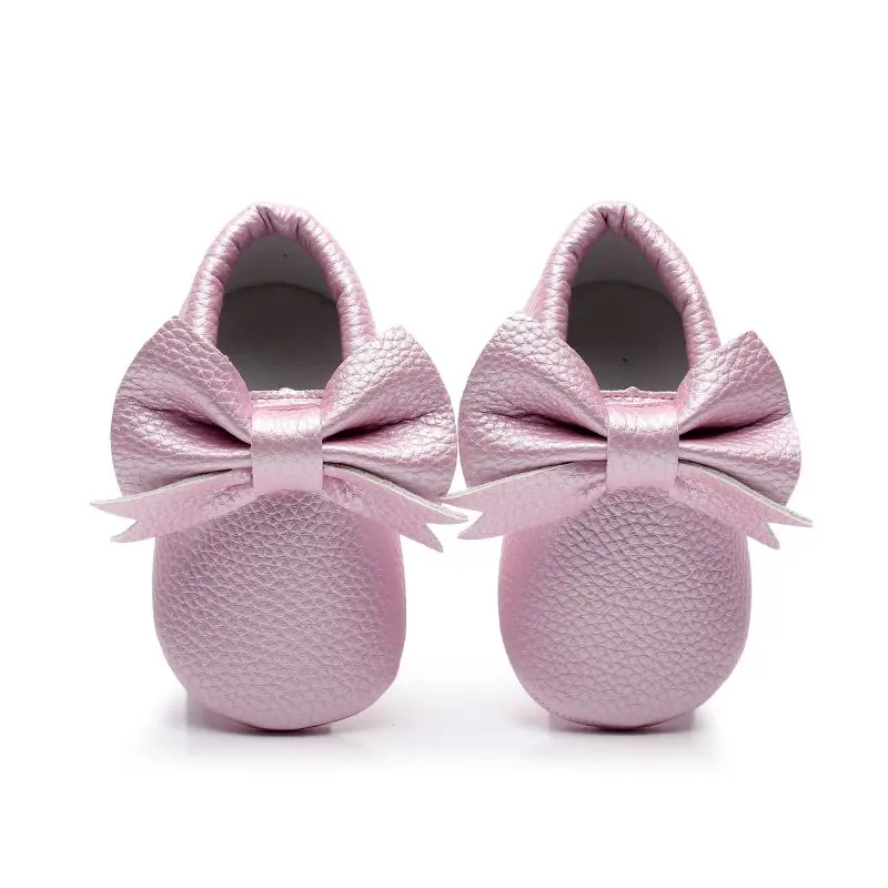 0-24M детская обувь детская повседневная обувь для маленьких девочек дышащая нескользящая обувь из искусственной кожи с бантом Повседневная Детская обувь на мягкой подошве для первых шагов - Цвет: D