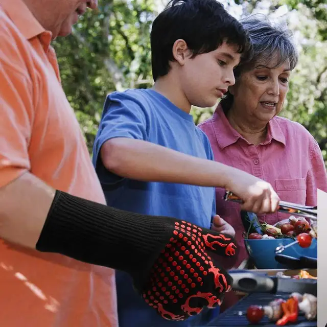 Lmetjma Grill Kesztyű 1472 ° F (800 C) Extrém Hőálló Bbq Főző Kemencék Kagyló Nem Csúszás Szilikon Sütő Kc0284 - Image 6