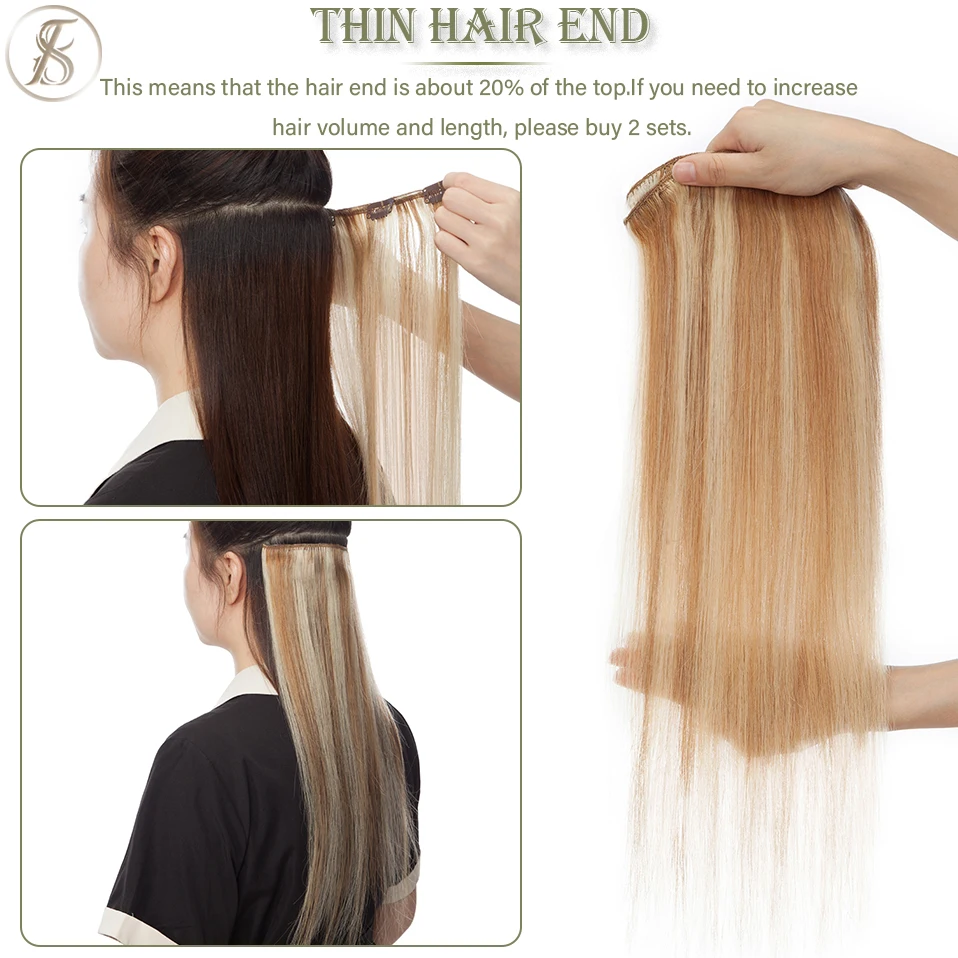Blonde Hair Best Clip In Hair Extensions For Fine Hair TESS Clip