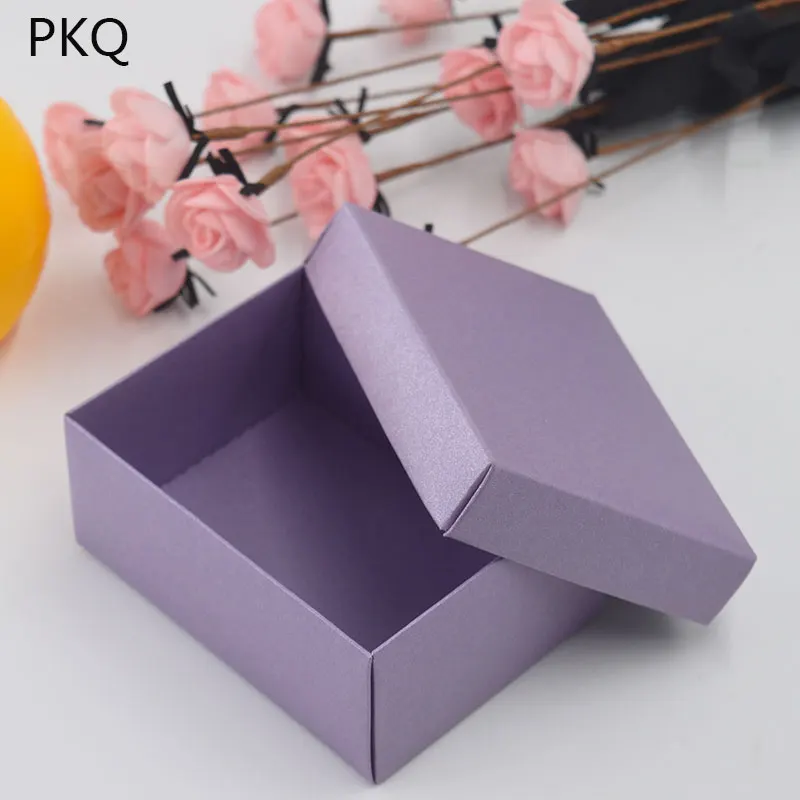 20 шт фиолетовая картонная упаковочная коробка подарочная коробка с крышкой для ювелирных изделий ручной работы мыло Подарочная коробка маленькая картонная коробка - Цвет: Фиолетовый