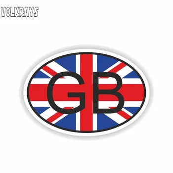 

Volkrays Creative Car Sticker Gb Great Britain Country Code Accessories Reflective Waterproof Sunscreen Vinyl Decal,8cm*12cm
