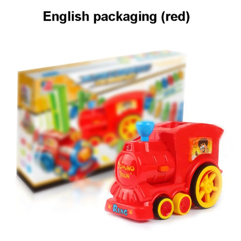 

Special Train Electric Domino Car Toys Vehicle Model Magical Automatic Set Up Colorful Plastic Dominoes Toys