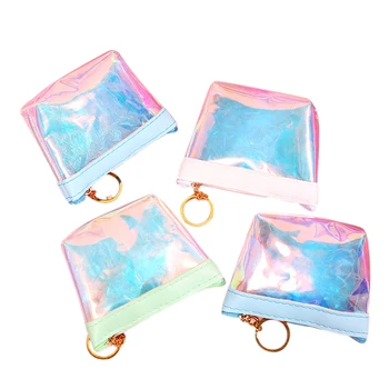 

Holographic Coin Purse Bag Transparent Laser Jelly Key Coin Cute Wallet Change Bag